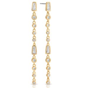 Ettika Jewelry Crystal Linear Earrings New In Box